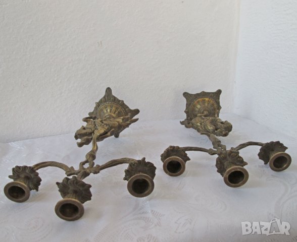 2 бр. свещник с рицар, месинг бронз метал, свещници фигура малка пластика, снимка 10 - Статуетки - 28963323