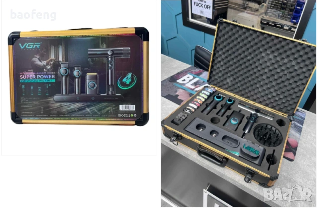 Нов 32 части VGR Stepless 4 в 1 за барбер / фризьори Професионален комплект машинки за подстригване , снимка 7 - Фризьорски принадлежности - 53525074