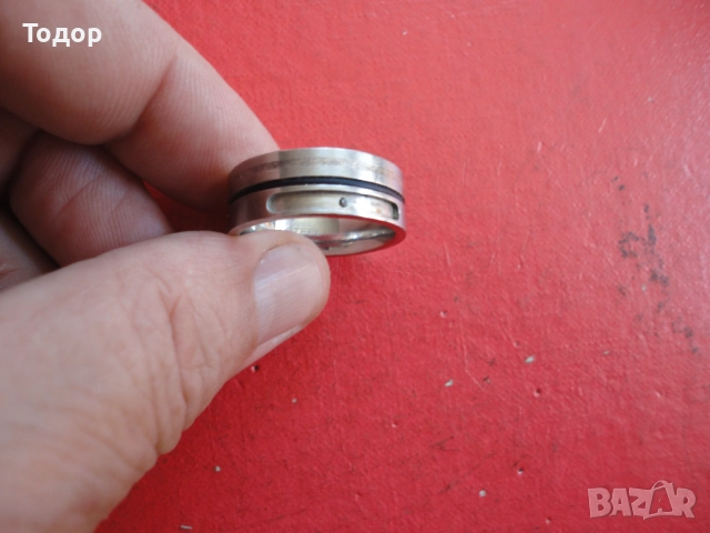 Мъжки пръстен Fossil Steel , снимка 2 - Пръстени - 52672170