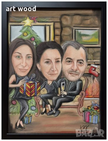 Ръчно рисувани Коледни карикатури, снимка 7 - Други услуги - 27203268