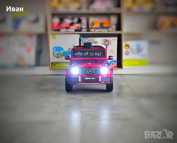ПОСЛЕДНИ 2 БР!ТОП ЦЕНА!НОВО!Акумулаторен джип Mercedes G63 AMG с 12V батерия,EVA гуми,металик, снимка 4 - Електрически играчки - 51187648