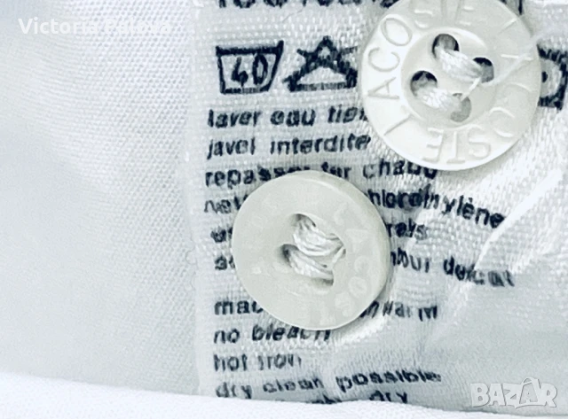 LACOSTE оригинал бяла мъжка риза, снимка 7 - Ризи - 51109460