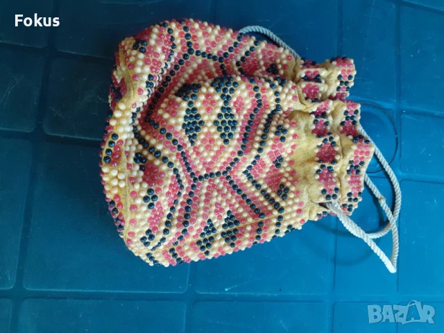 Стара възрожденска мънистена кесия портмоне носия, снимка 6 - Антикварни и старинни предмети - 50929618