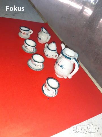 Разкошен порцеланов сервиз миниатюри - порцелан миниатюра, снимка 4 - Антикварни и старинни предмети - 53422540