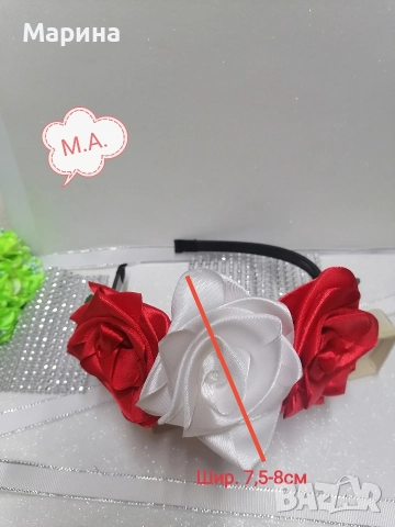 Китка за глава с големи рози, вариант 24, снимка 6 - Аксесоари за коса - 52827720