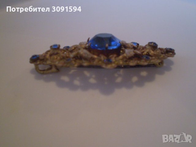 антикварна брошка  сини кристали , снимка 7 - Антикварни и старинни предмети - 37983099