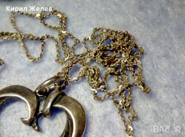 АР НУВО СРЕБЪРЕН ПЕНДАНТ СЪРЧИЦЕ ЛАКИРАНО СРЕБРО ВИСОКА ПРОБА с НЕЖНА 925 СРЕБЪРНА ВЕРИЖКА 35444, снимка 8 - Антикварни и старинни предмети - 50417137