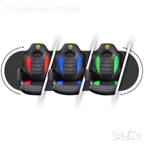 Детски геймърски офис стол – Спортен дизайн, ергономичен и регулируем, снимка 4 - Столове - 53412024