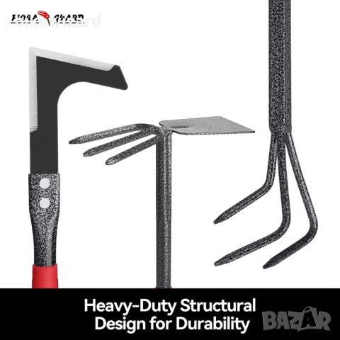 Комплект градински инструменти от 6 части мистрия гребло мотика култиватор – въглеродна стомана НОВИ, снимка 2 - Градински инструменти - 53238989