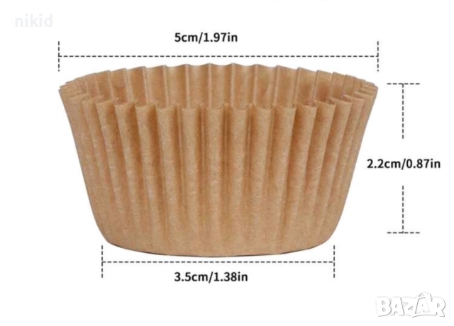 50 бр Кафяви черни бели хартиени капсули кошнички за бонбони и  кексчета мъфини парти, снимка 3 - Форми - 30275621