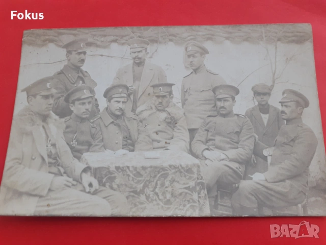 Стара военна снимка офицери Царство България, снимка 3 - Антикварни и старинни предмети - 53366242