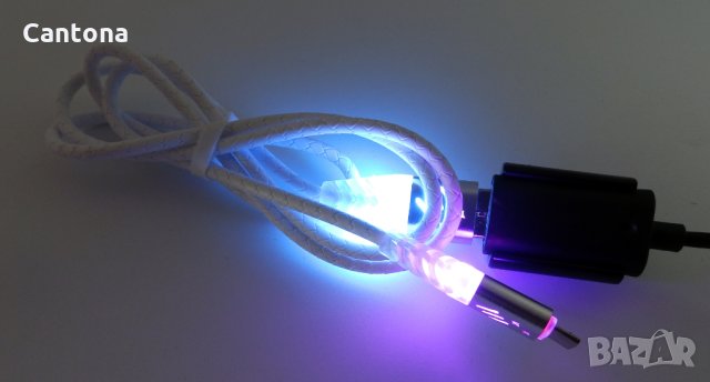 Micro USB Data кабел, RGB светещ, универсален , снимка 4 - Оригинални зарядни - 32746339