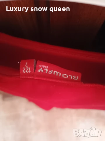 червена рокля кадифе 7г., снимка 3 - Детски рокли и поли - 50493562