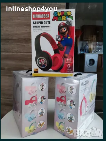 Ново ! Детски безжични слушалки Супер Марио и др., снимка 7 - Слушалки и портативни колонки - 49637193