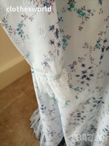Лятна рокля във викториански стил в синьо на цветя, снимка 7 - Рокли - 37611171