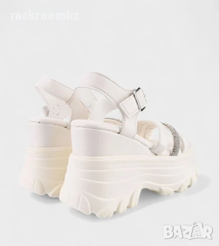 Дамски сандали с масивна платформа и декоративен акцент – 1055 WHITE, снимка 3 - Сандали - 51043544