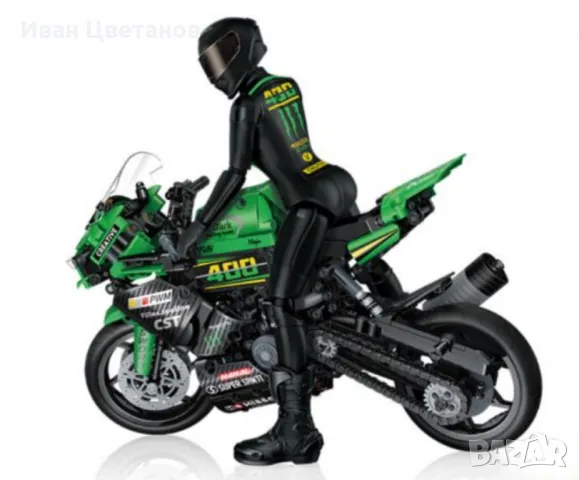 Яростен мотоциклет - Голям конструктор с 908 части и фигура, снимка 3 - Конструктори - 47938554