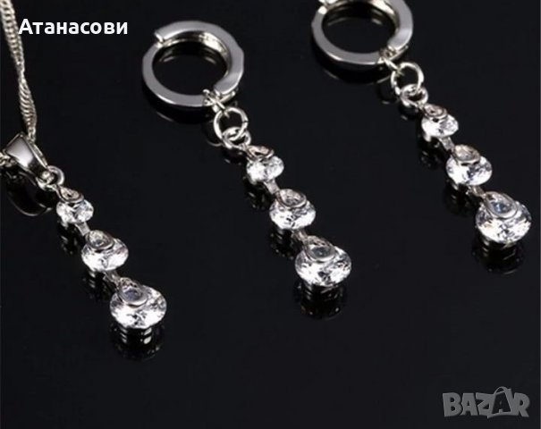 Сребърно колие с висулка, подарък обеци, снимка 4 - Колиета, медальони, синджири - 33253354