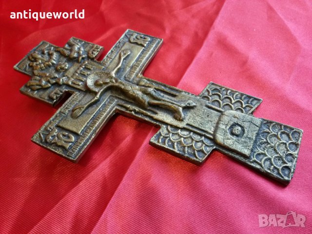 Стар Голям Руски Бронзов Кръст , снимка 2 - Антикварни и старинни предмети - 26964410
