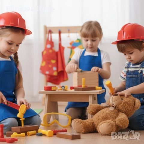 Детски комплект с инструменти и каска TOOLS DIY Working Set, снимка 4 - Играчки за стая - 52166740