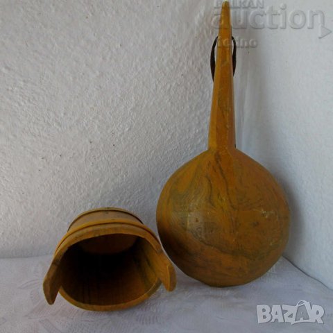 Красиви дървени, рисувани лъжица с дръжка и съд - каче, снимка 6 - Декорация за дома - 28879534