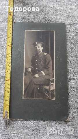 Картонена кабинетна снимка на царски флотски офицер, снимка 3 - Антикварни и старинни предмети - 29069486
