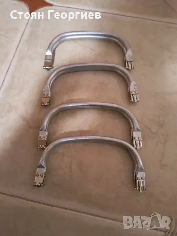 4 броя Алуминиева дръжка за изработка на чанти сребриста, снимка 1