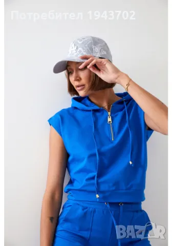 Спортен дамски комплект в син цвят FI712