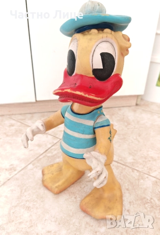 Голяма Автентична Детска Гумена Играчка Патока Доналд 1960те, снимка 3 - Антикварни и старинни предмети - 51592586