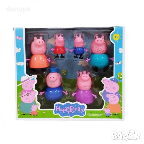 3577 Семейство Пепа Пиг фигури Peppa Pig игрален комплект, 6 броя