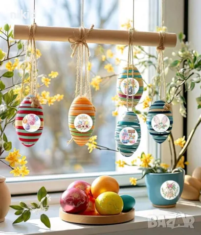 100 бр Великденски заек Пролетни малки самозалепващи лепенки стикери за ръчна изработка за подарък, снимка 4 - Други - 49640374