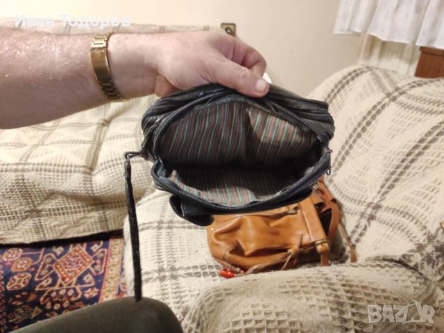 Мъжка борсалина, телешки бокс, черна, снимка 3 - Чанти - 35298077