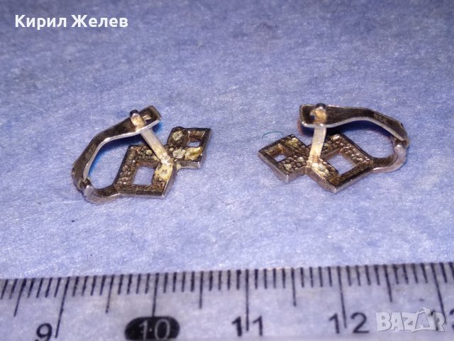 СРЕБЪРНИ СКЪПОЦЕННИ ВИНТИДЖ ОБЕЦИ СРЕБРО 925 с ЮВЕЛИРНО ФАСЕНИРАНИ БЛЕСТЯЩИ КРИСТАЛИ 29744, снимка 7 - Обеци - 40757622