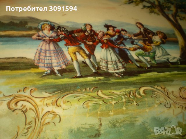 Голям поднос 1950 г., сцени от Гоя  поднос с дръжки, поднос за закуска, снимка 7 - Антикварни и старинни предмети - 42969287