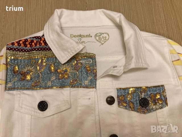 Детско дънково яке Desigual с апликации - ръст 146-152 см., 11-12 г., снимка 2 - Детски якета и елеци - 33413810