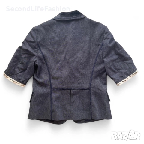 Дамско сако BCBG MaxAzria Michelle, размер S памучна вълна с едно копче, снимка 2 - Сака - 52461353