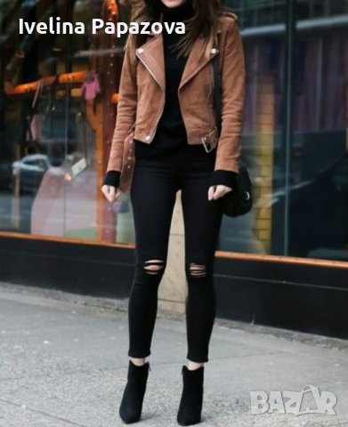 Секси кожено яке от изкуствена кожа, снимка 7 - Якета - 43382762