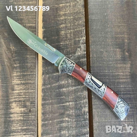 Сгъваем ловен нож COLUMBIA A3159 WOOD -105х237 мм, снимка 4 - Ножове - 52206560