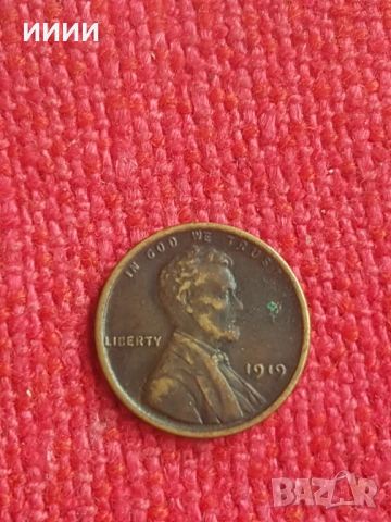 Монета 1 цент 1919 , снимка 2 - Нумизматика и бонистика - 53438152