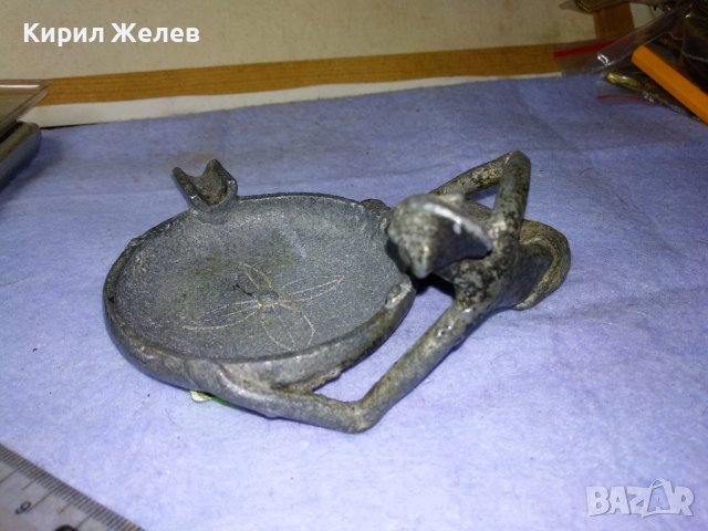 Стар АФРИКАНСКИ МЕТАЛЕН ФИГУРАЛЕН ПЕПЕЛНИК Рядка РЪЧНА ХУДОЖЕСТВЕНА ИЗРАБОТКА За КОЛЕКЦИЯ 42669, снимка 4 - Колекции - 43891616