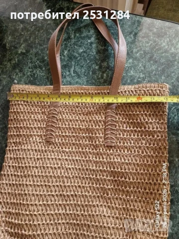 Нова дамска лятна плетена чанта в цвят Каки, снимка 6 - Чанти - 50613612