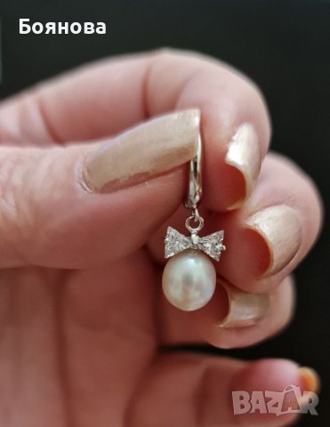 Дамски обеци от естествени перли и сребро, снимка 15 - Обеци - 36078975