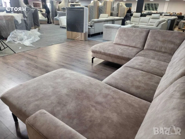 ПРОМОЦИЯ!!! Светло кафяв/бежов П-образен ъглов диван от плат LS701521, снимка 6 - Дивани и мека мебел - 52829466