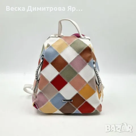 Модерна цветна дамска раница от еко материал, снимка 5 - Чанти - 50276145