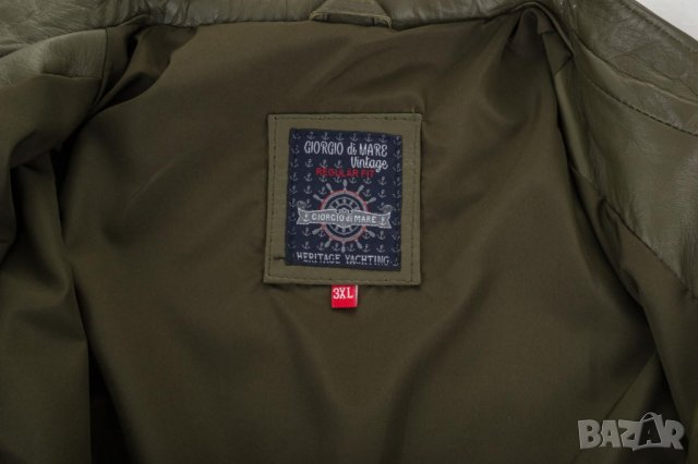 Мъжко яке от естествена кожа цвят каки марка Giorgio di Mare - 3XL, снимка 6 - Якета - 38478147
