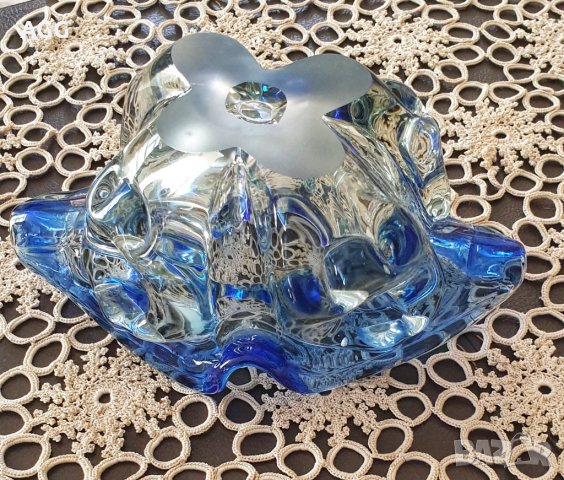 Масивен винтидж пепелник от Мурано кристално стъкло, снимка 3 - Антикварни и старинни предмети - 39987608