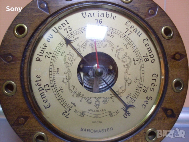 Стар работещ барометър, снимка 3 - Антикварни и старинни предмети - 53597897