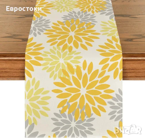 Artoid Mode Декорация за празнична маса с флорален дизайн "Pinnata" в жълта далия, Кухня Декорация 