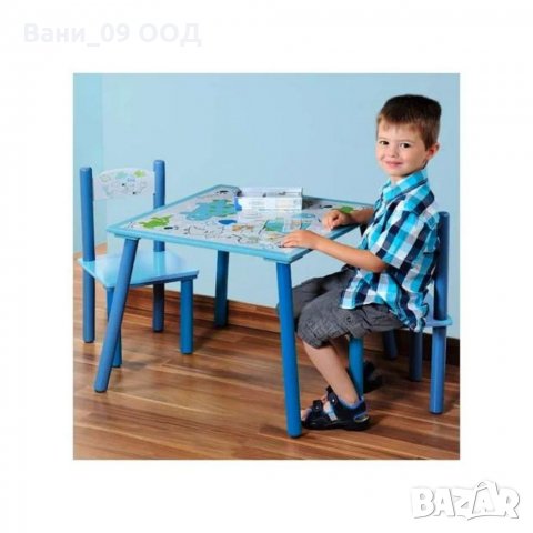 2 цвята Детска маса с 2 столчета, снимка 2 - Мебели за детската стая - 32925526