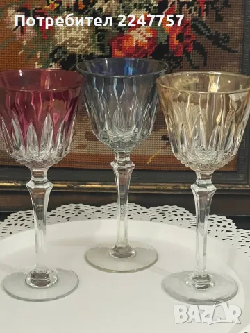 3 бр кристални чаши, снимка 1